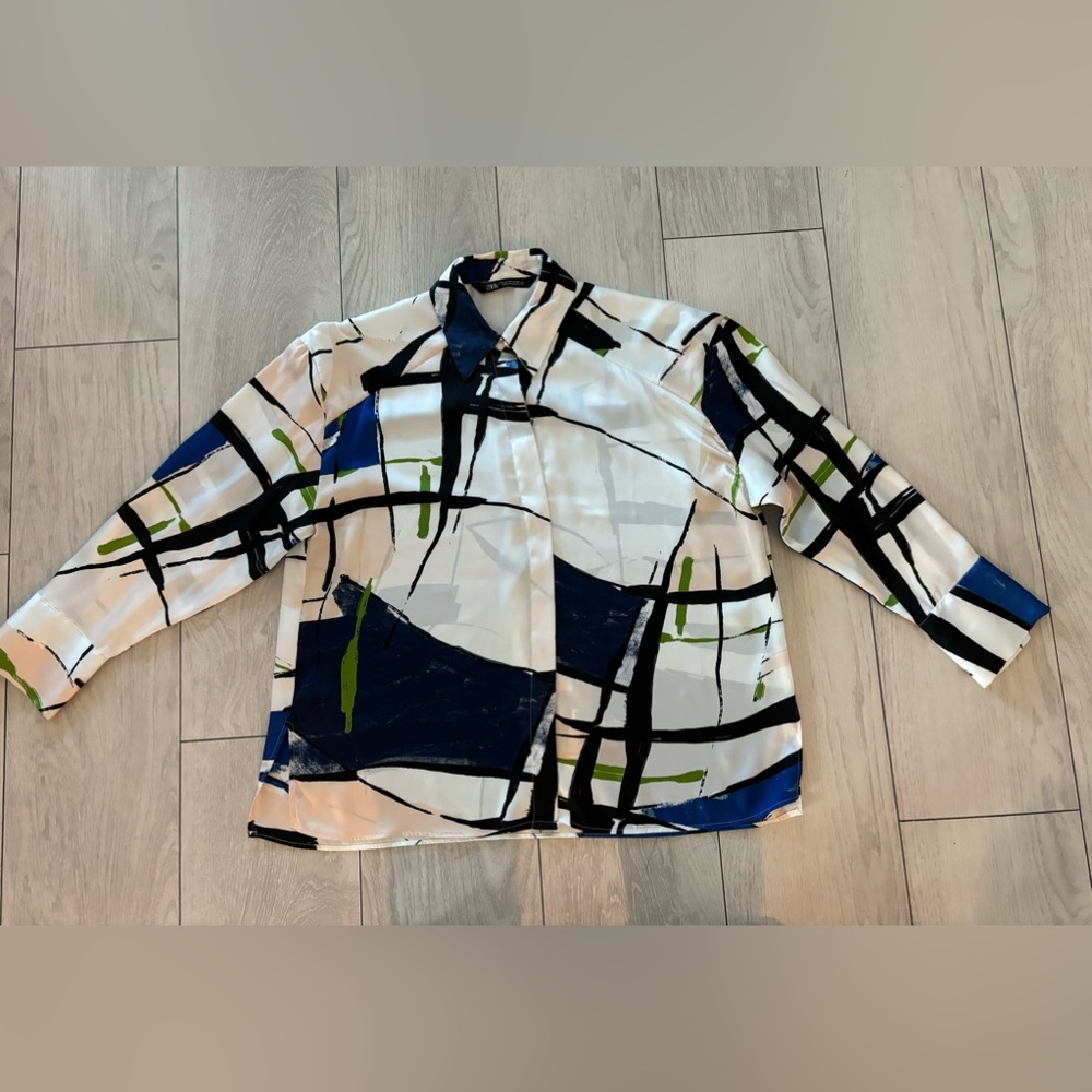 Pretty Zara Abstract Blouse purchased in Barcelona